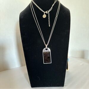 WHBM Silver & Onyx Pendant Necklace, 2 Strands